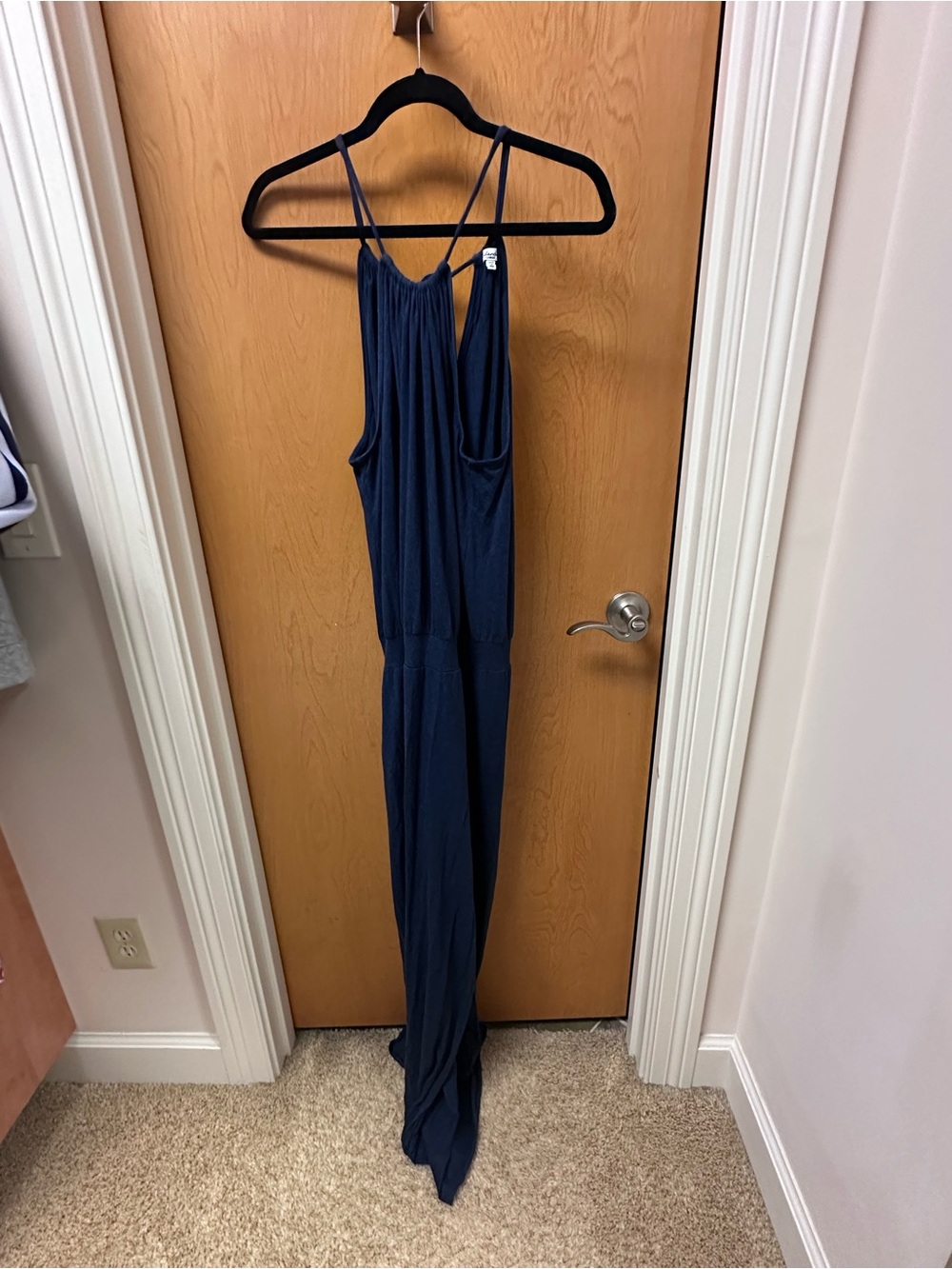 Splendid Navy Maxi Slip Dress with Thin Straps